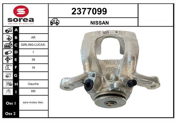 EAI Brzdový strmeň 2377099 2377099 Brzdový strmeň NISSAN PRIMERA EAI