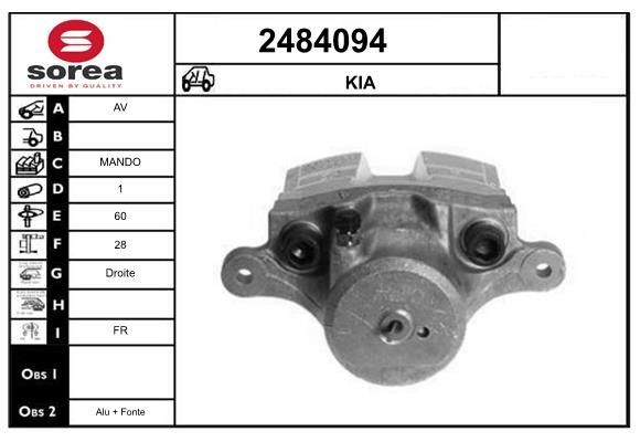 EAI Bremsecaliper 2484094 2484094 Bremsecaliper KIA PROCEED EAI