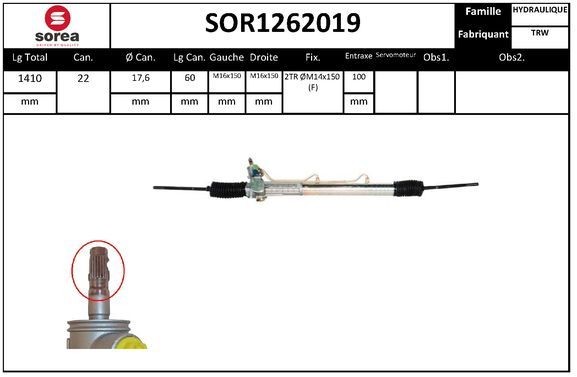 SNRA Stūres mehānisms SOR1262019 SNRA SOR1262019 Stūres mehānisms Fiat Ducato 244 Platforma cena