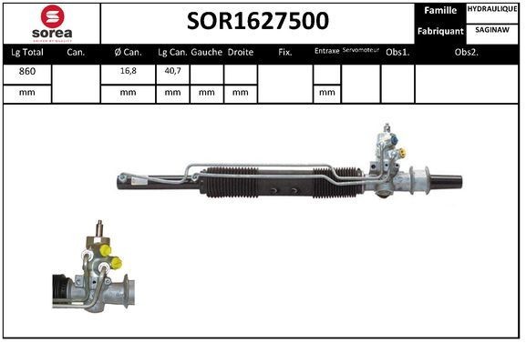 Crémaillère de direction SNRA SOR1627500 SNRA SOR1627500: Boîtier de direction Daewoo LANOS 2008
