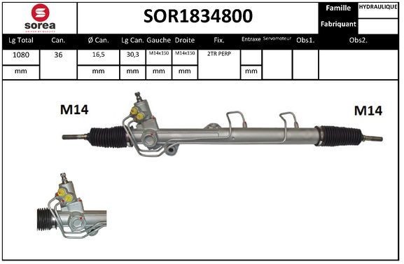SNRA Hammastanko SOR1834800 Korando Cabriolet ohjausvaihde SNRA SOR1834800