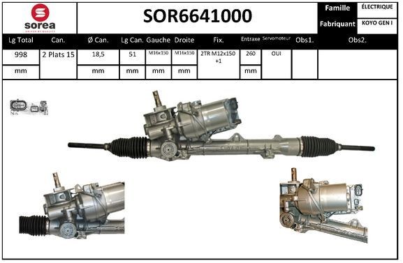 SNRA Caixa de direção SOR6641000 SNRA SOR6641000 Caixa de direção Citroën C3 Picasso preço
