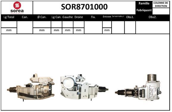 Κολόνα τιμονιού SNRA SOR8701000 SNRA SOR8701000: Κολωνα τιμονιου Renault MEGANE 2000