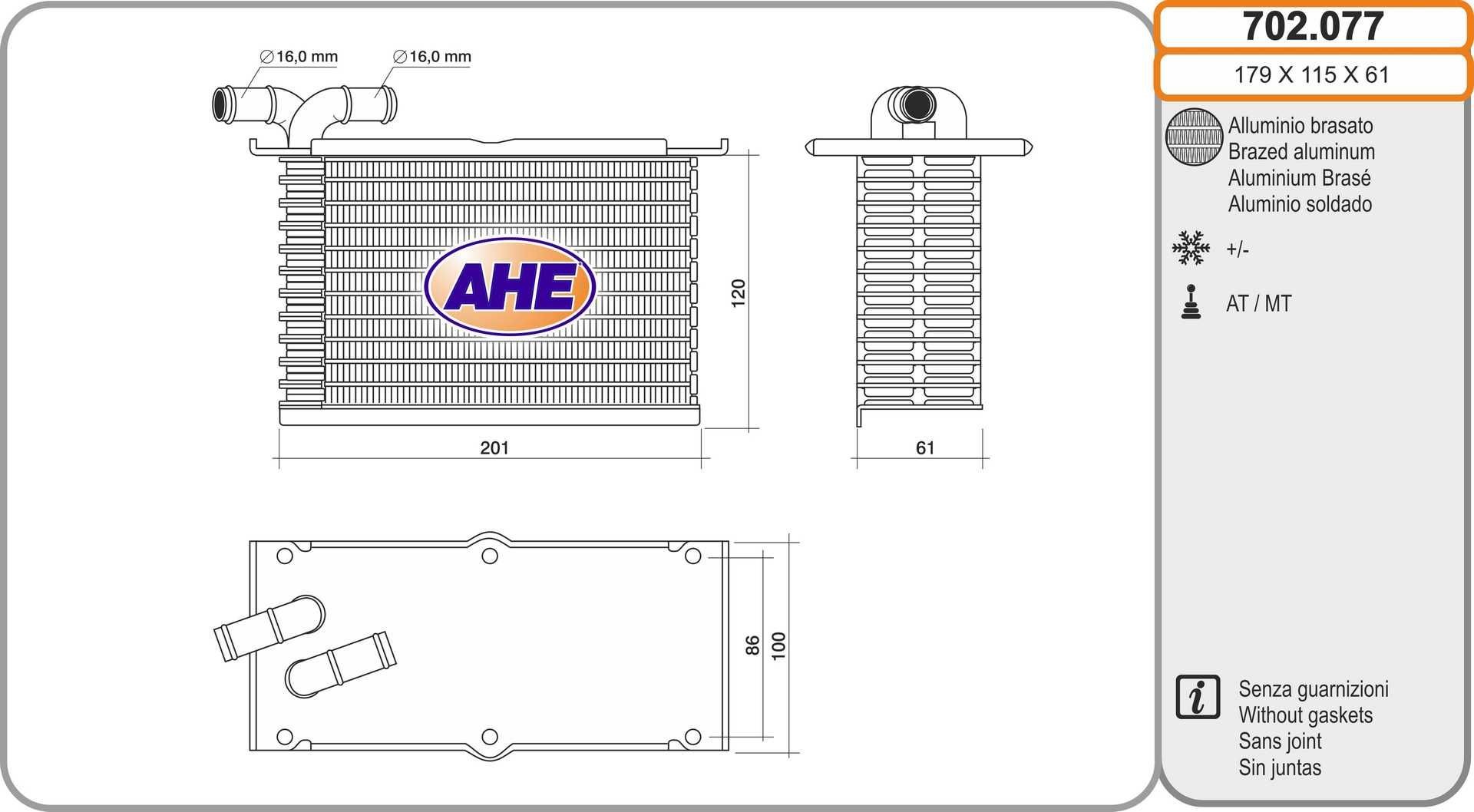 AHE Ladeluftkühler 702.077 Turbokühler AHE TOUAREG 702.077 günstig