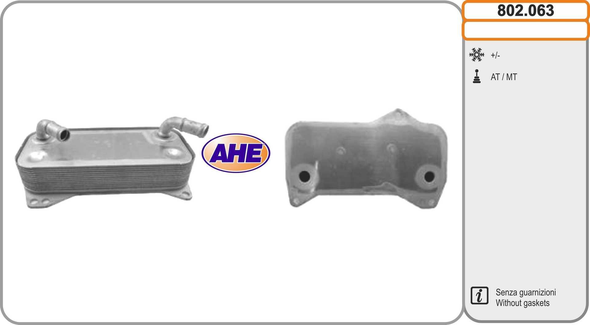 AHE Radiador de óleo, óleo do motor 802.063 Radiador de óleo AHE Volkswagen LUPO 802.063