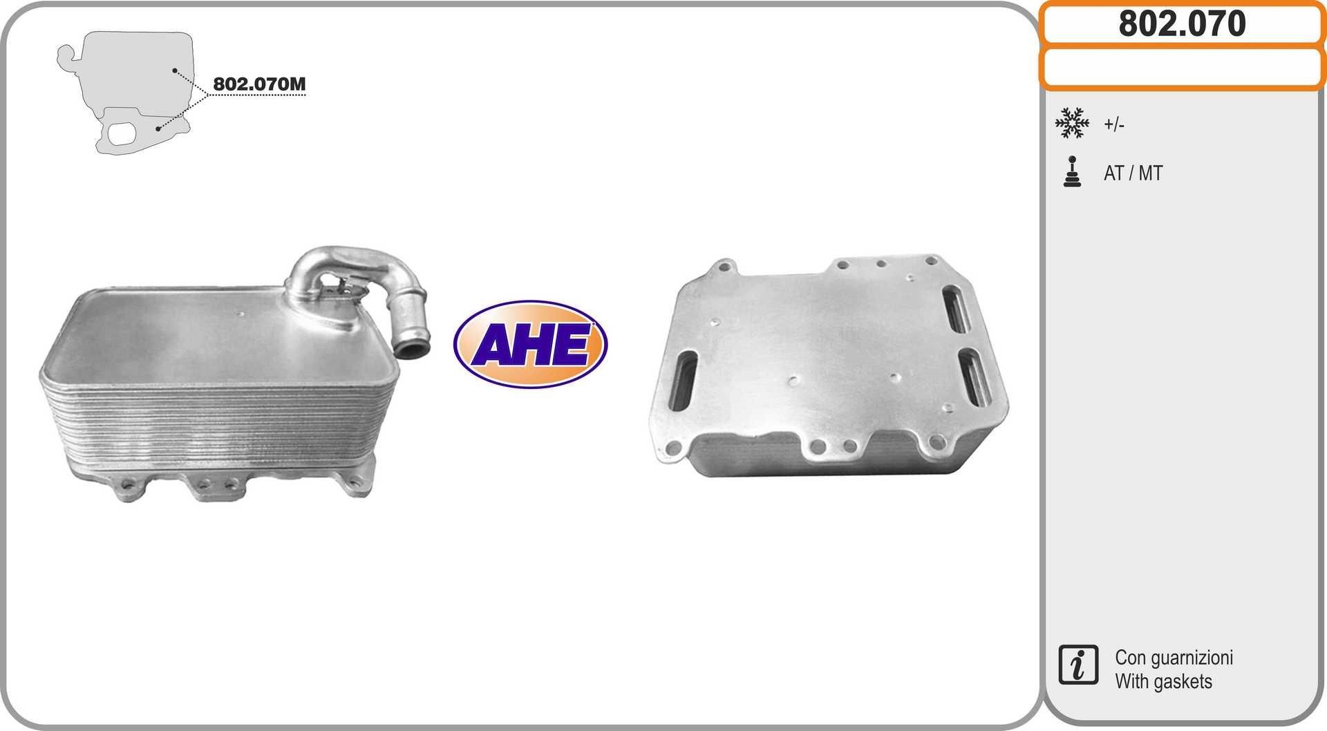 AHE Oliekoeler 802.070 802.070 Olie-koeler AUDI A6 AHE
