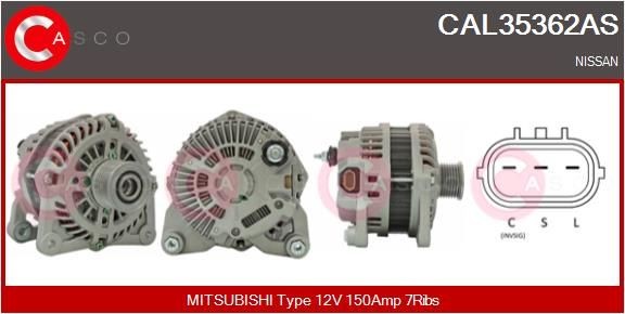 CASCO Laturi CAL35362AS CAL35362AS CASCO Laturi NISSAN PULSAR