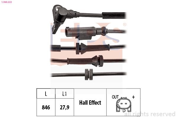 EPS ABS-givare 1.960.223 1.960.223 EPS sensor hjulvarvtal FIAT BRAVA