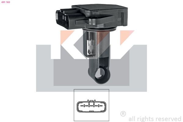 KW Débitmètre d'air 491 163 Débitmètre de masse d'air KW DUCATO 491 163 pas cher