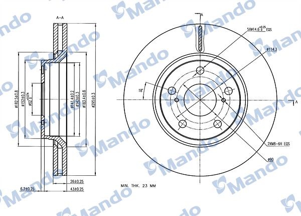 Mando Bremseskive MBC035301 MBC035301 Bremseskiver Mando RENAULT KADJAR