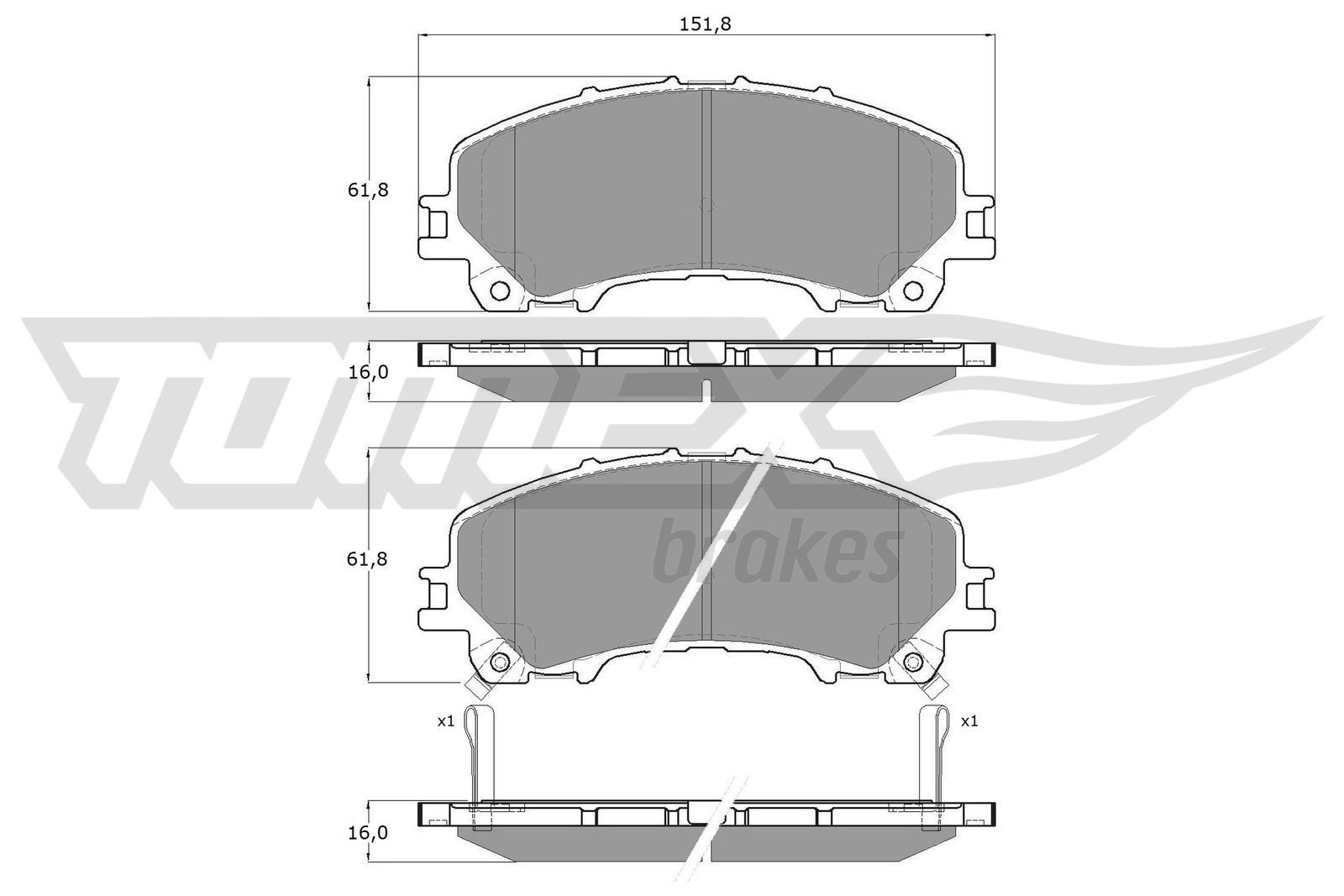 TOMEX brakes Brzdové doštičky/platničky TX 18-99 Doštičky NISSAN TOMEX brakes TX 18-99