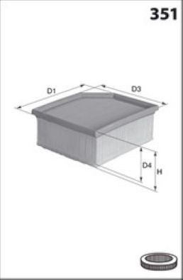 MISFAT Ilmansuodatin P712 Ilmansuodatin MISFAT Pituus: 312 mm, Suodatinpanos