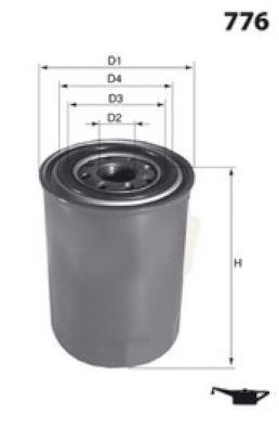 MISFAT Oil filter Z185 Z185 MISFAT oil filter HYUNDAI