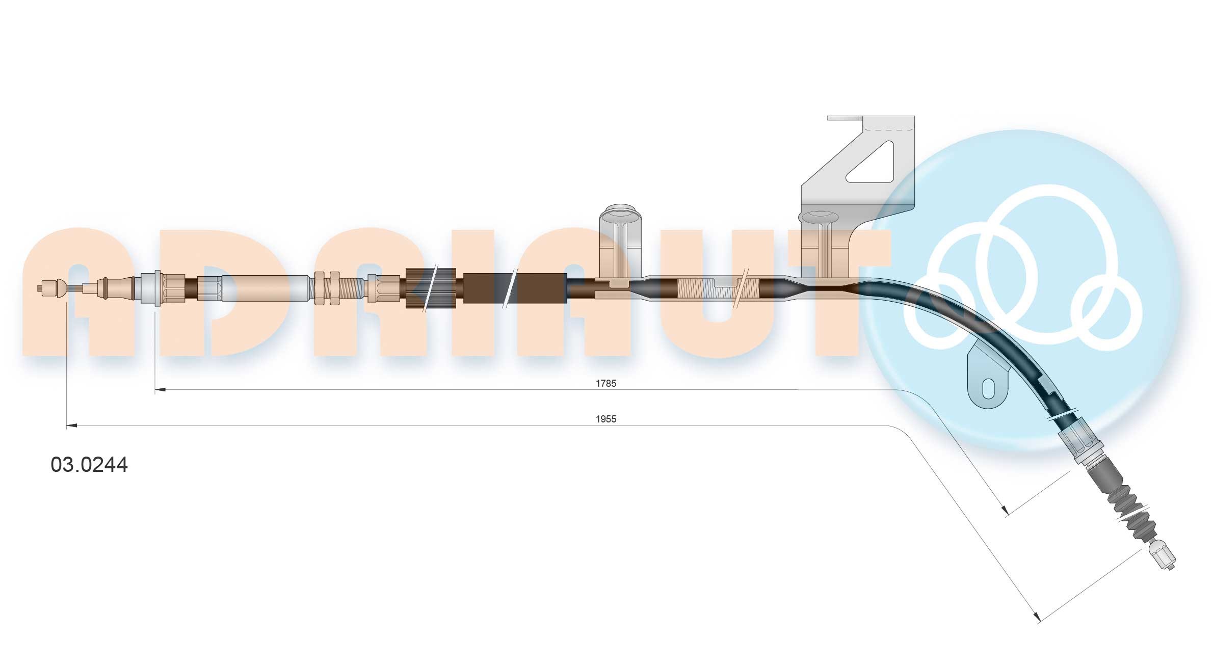 ADRIAUTO Hand brake cable 03.0244 ADRIAUTO 03.0244 Audi A6 C5 Avant parking brake kit replacement