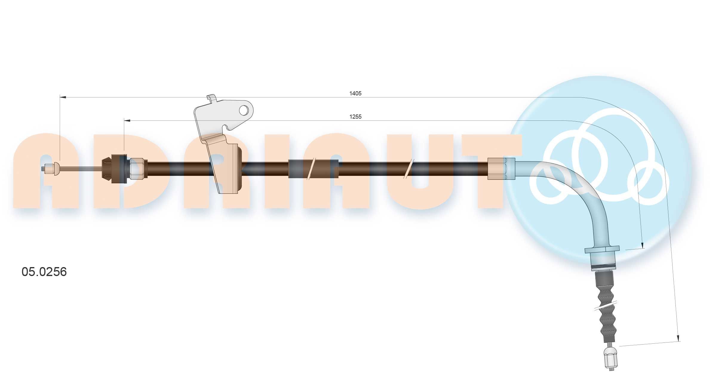 ADRIAUTO Ντίζα, φρένο ακινητοποίησης 05.0256 ADRIAUTO 05.0256 Χειρόφρενο Mini Coupe R58 τιμες