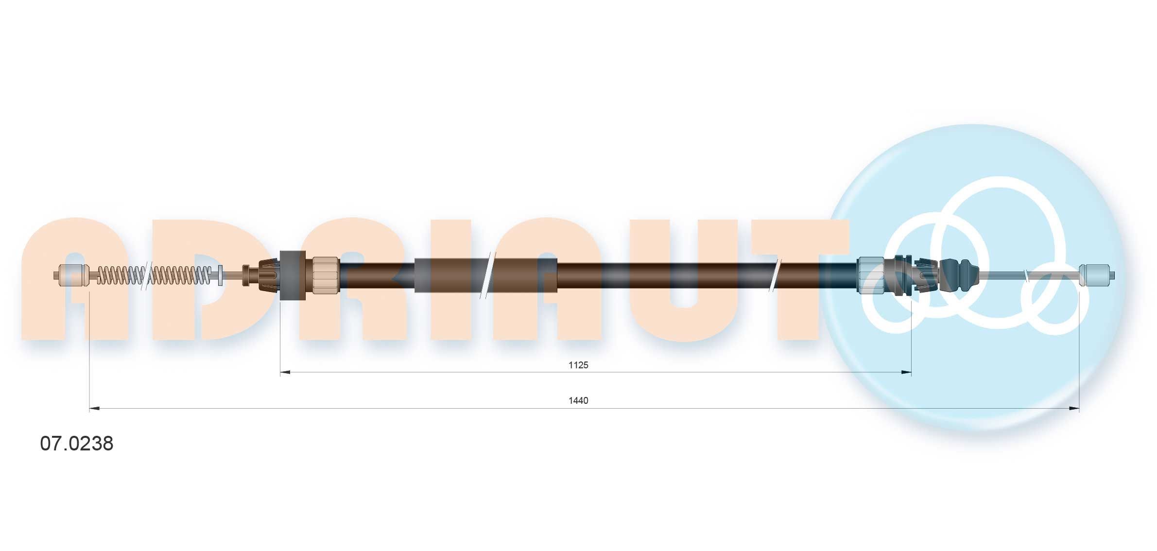 ADRIAUTO Câble de frein à main 07.0238 ADRIAUTO 07.0238 Frein à main Citroën Saxo 3/5 Portes prix