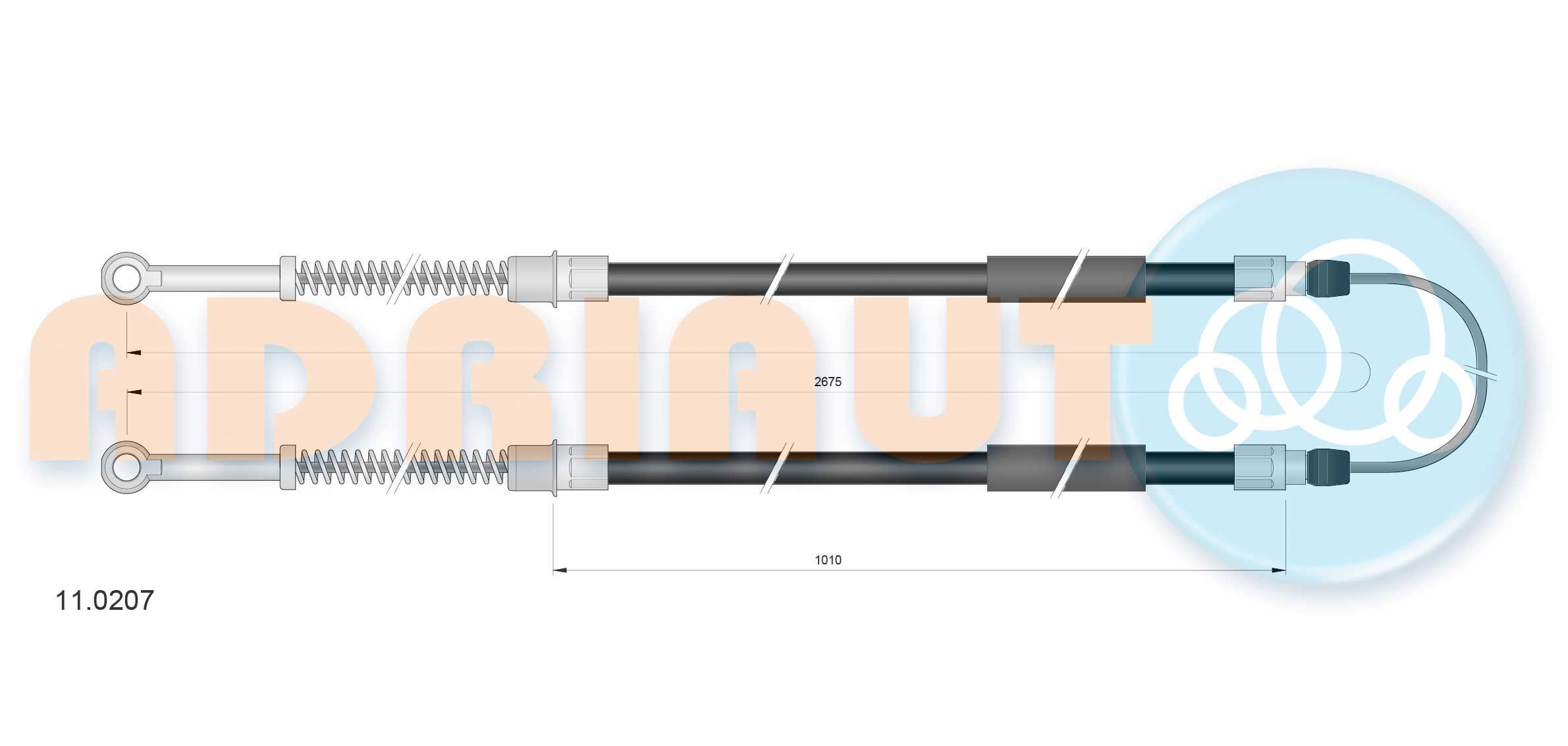 ADRIAUTO Cavo freno a mano 11.0207 prezzo Cavo freno a mano Seat 28 11.0207 ADRIAUTO