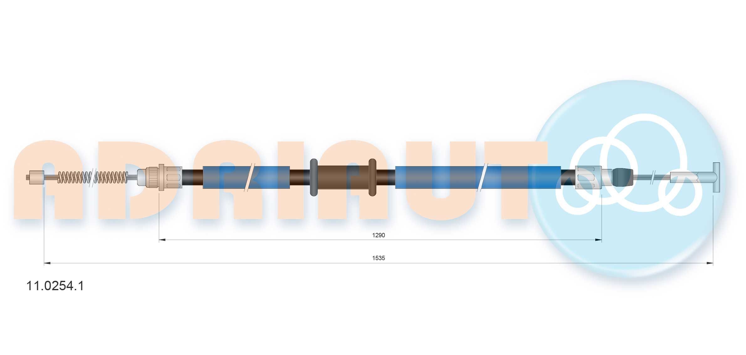 ADRIAUTO Ντίζα, φρένο ακινητοποίησης 11.0254.1 ADRIAUTO 11.0254.1 γνήσια Ντίζα χειροφρένου FIAT PALIO τιμες