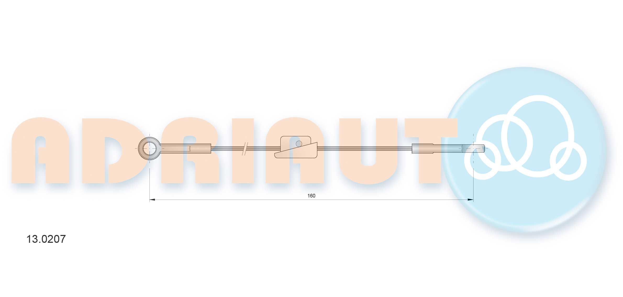 ADRIAUTO Câble de frein à main 13.0207 ADRIAUTO 13.0207 d'origine Câble de frein à main Ford Escort MK3 Cabriolet coût