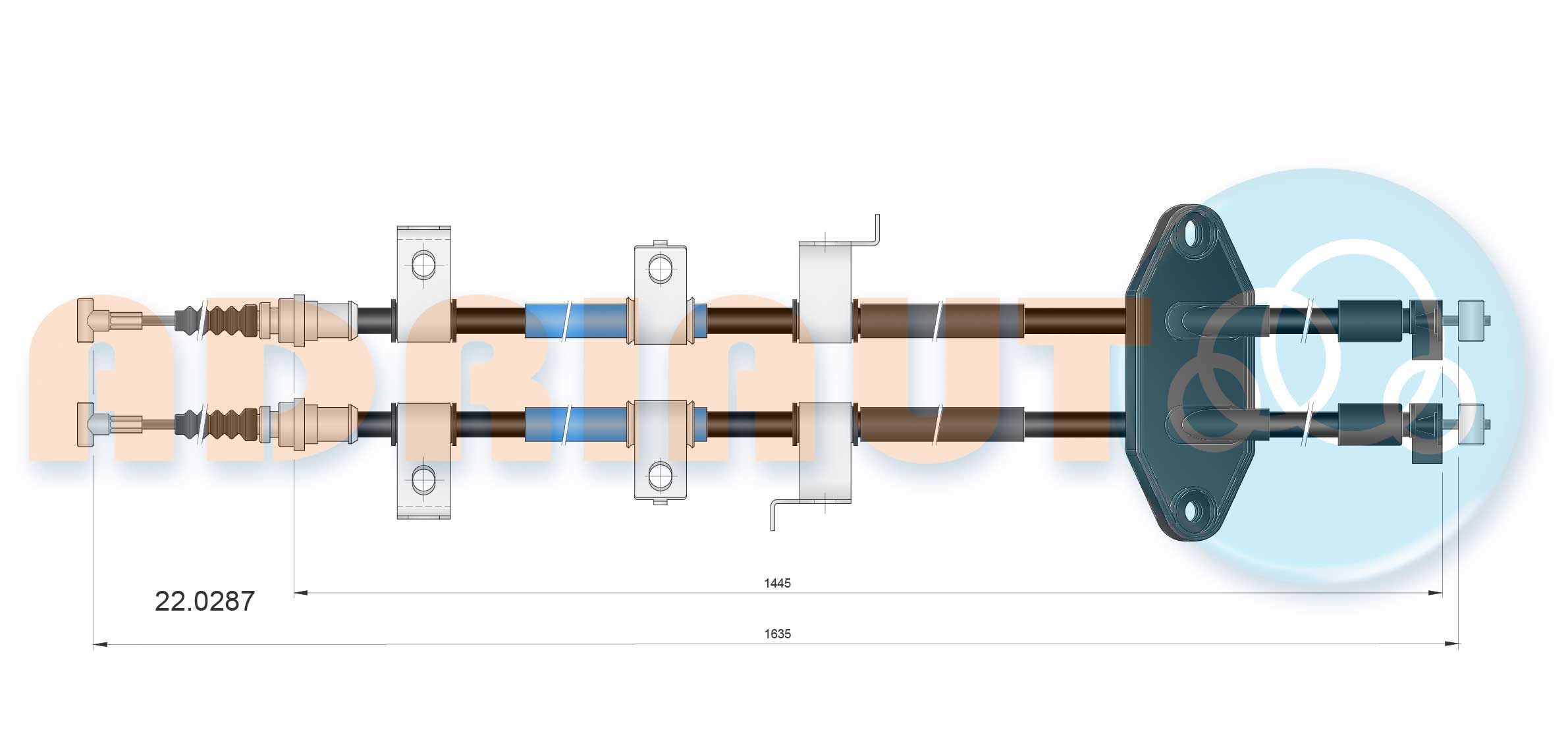 ADRIAUTO Tautrekk, håndbremse 22.0287 ADRIAUTO 22.0287 Håndbremsekabel Mazda 6 gy pris
