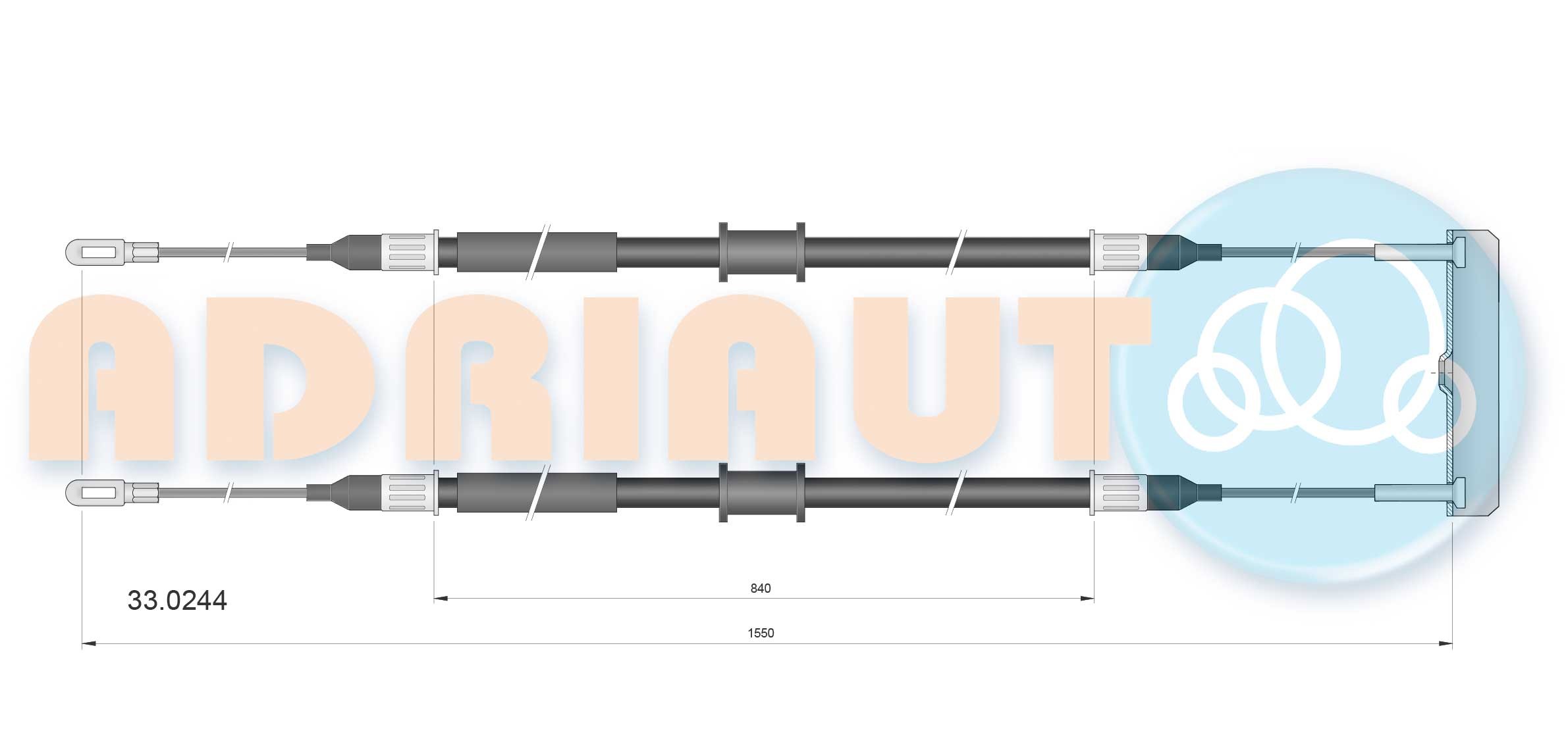 Żażné lanko parkovacej brzdy ADRIAUTO 33.0244 ADRIAUTO 33.0244: Lanko ručnej brzdy Opel OMEGA 2002