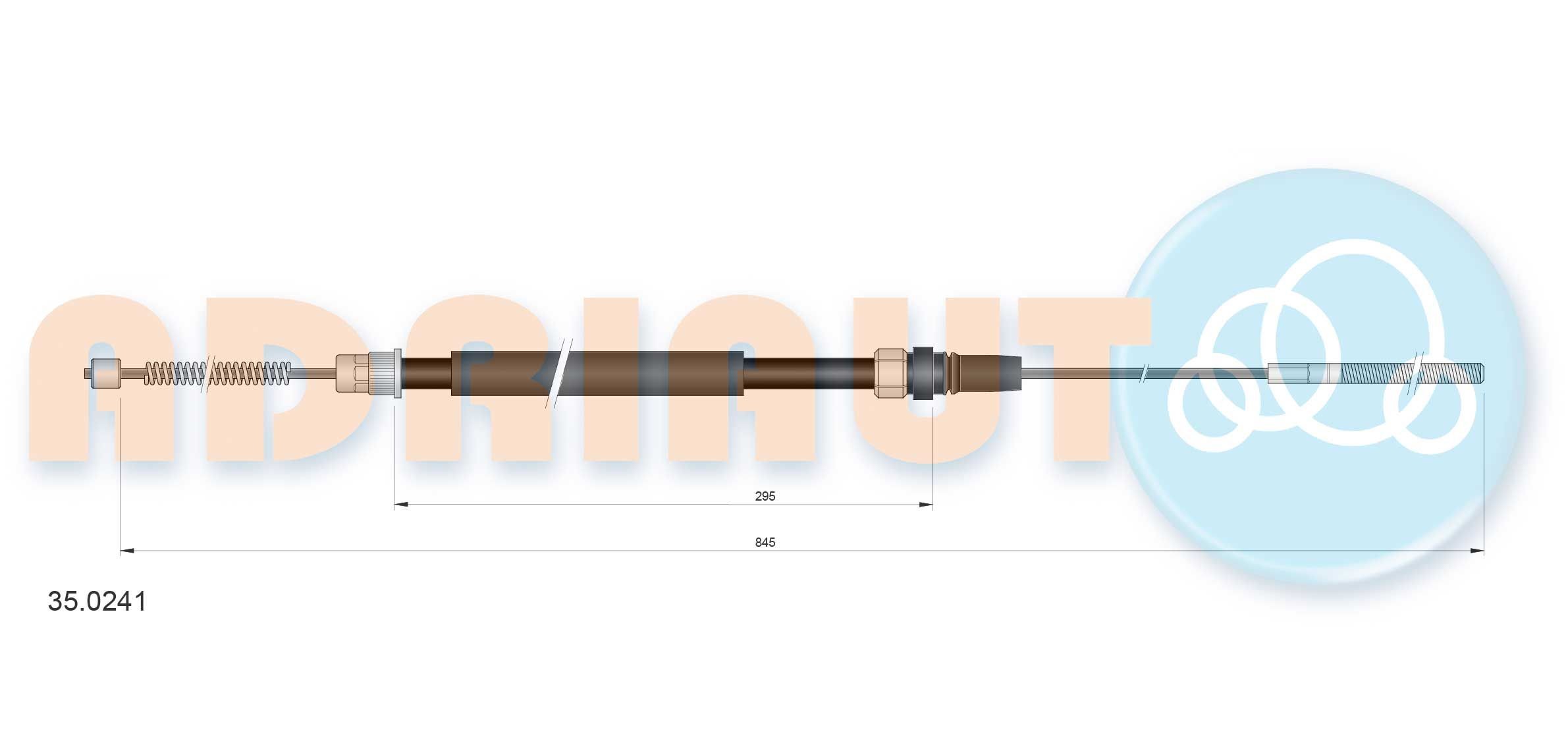 ADRIAUTO Ντίζα, φρένο ακινητοποίησης 35.0241 ADRIAUTO 35.0241 Ντίζα χειροφρένου Peugeot 405 15B τιμες
