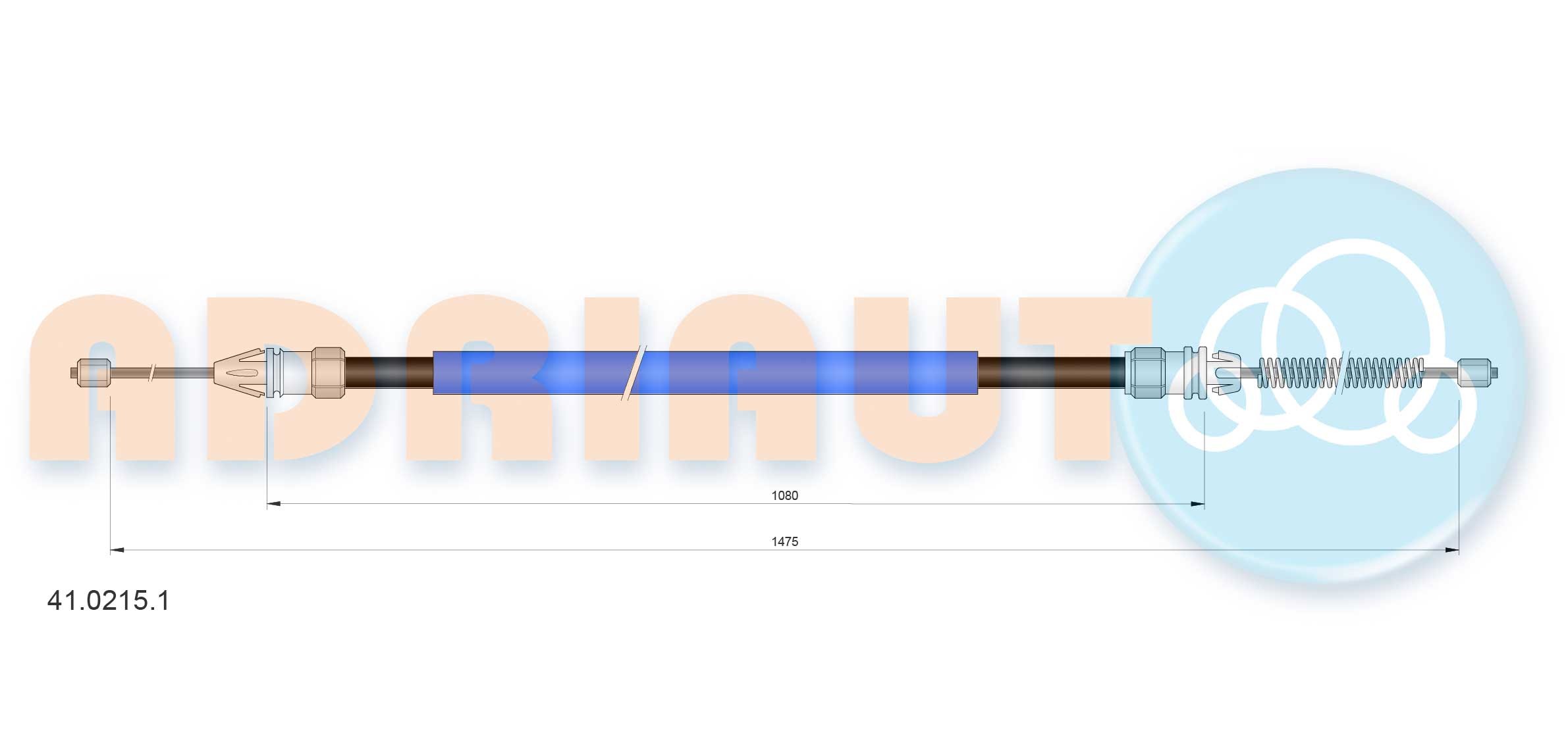 ADRIAUTO Hand brake cable 41.0215.1 price Renault JA0/1_ Parking brake 41.0215.1 ADRIAUTO