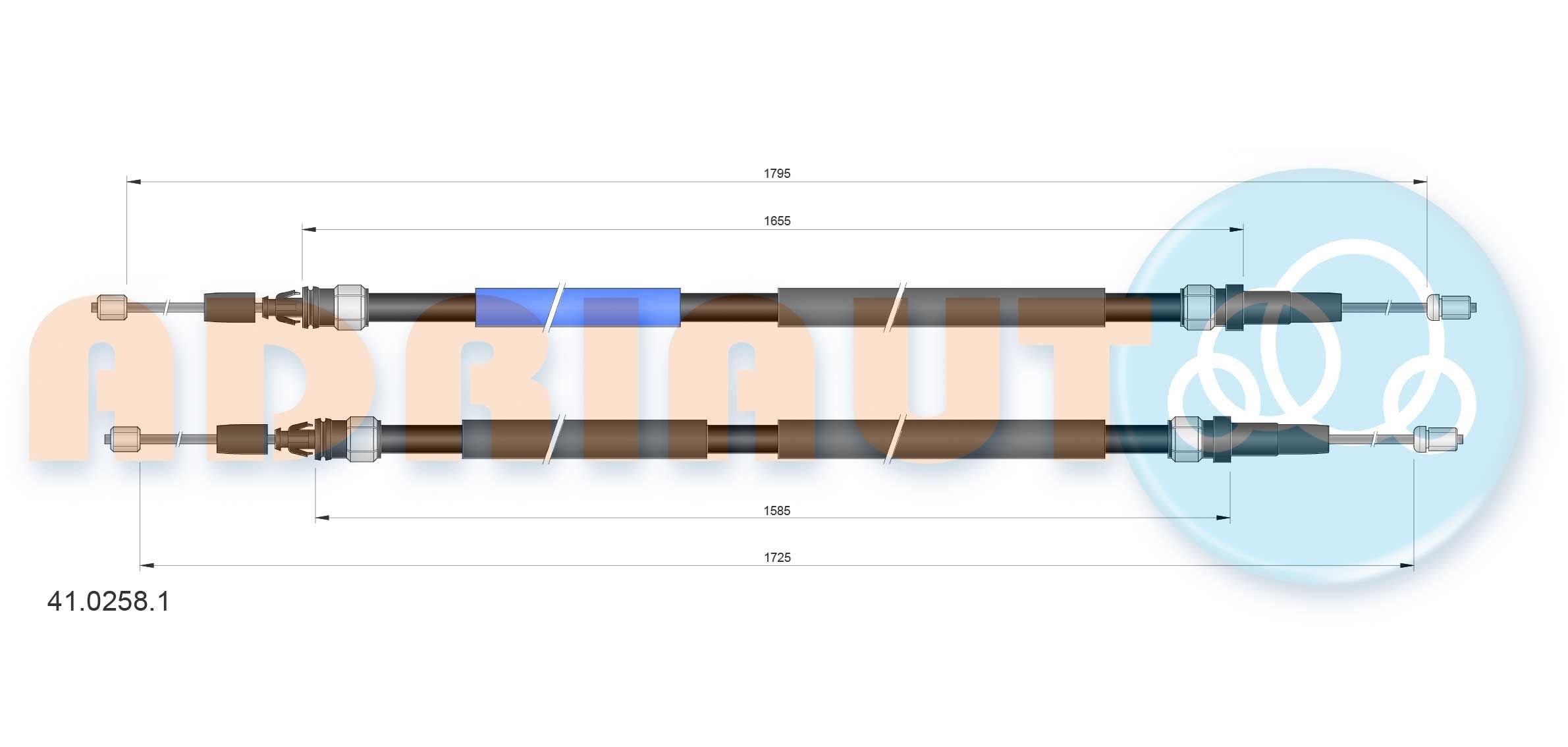 Trose, Stāvbremžu sistēma ADRIAUTO 41.0258.1 ADRIAUTO 41.0258.1: Rokas bremze Renault ESPACE 1999