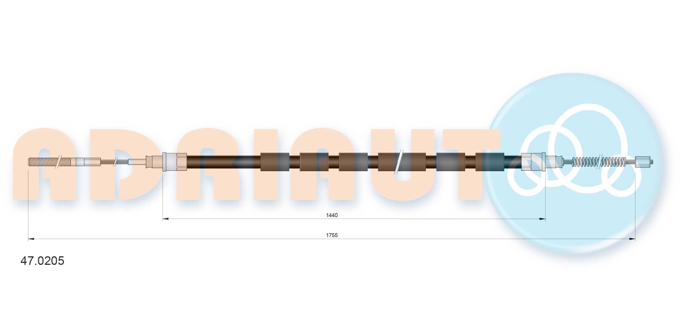 ADRIAUTO Ντίζα, φρένο ακινητοποίησης 47.0205 ADRIAUTO 47.0205 Ντίζα φρένου Felicia I Combi (6U5) τιμες