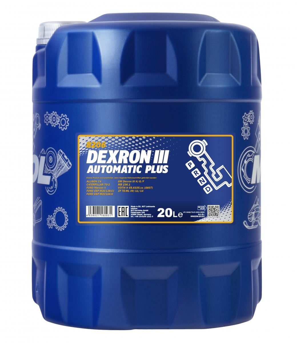 MANNOL Olie, automatische transmissie (ATF) MN8206-20 MN8206-20 Dexron III Automatic, Plus Automaatbak olie MERCEDES-BENZ VITO MANNOL