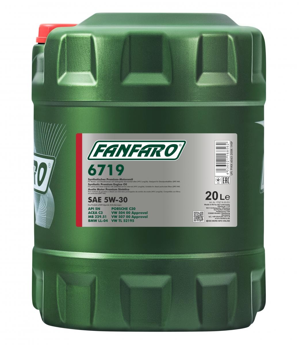 FANFARO Motorový olej FF6719-20 Motorový olej FANFARO FF6719-20 náhradné diely Mercedes W177 2019 originálne