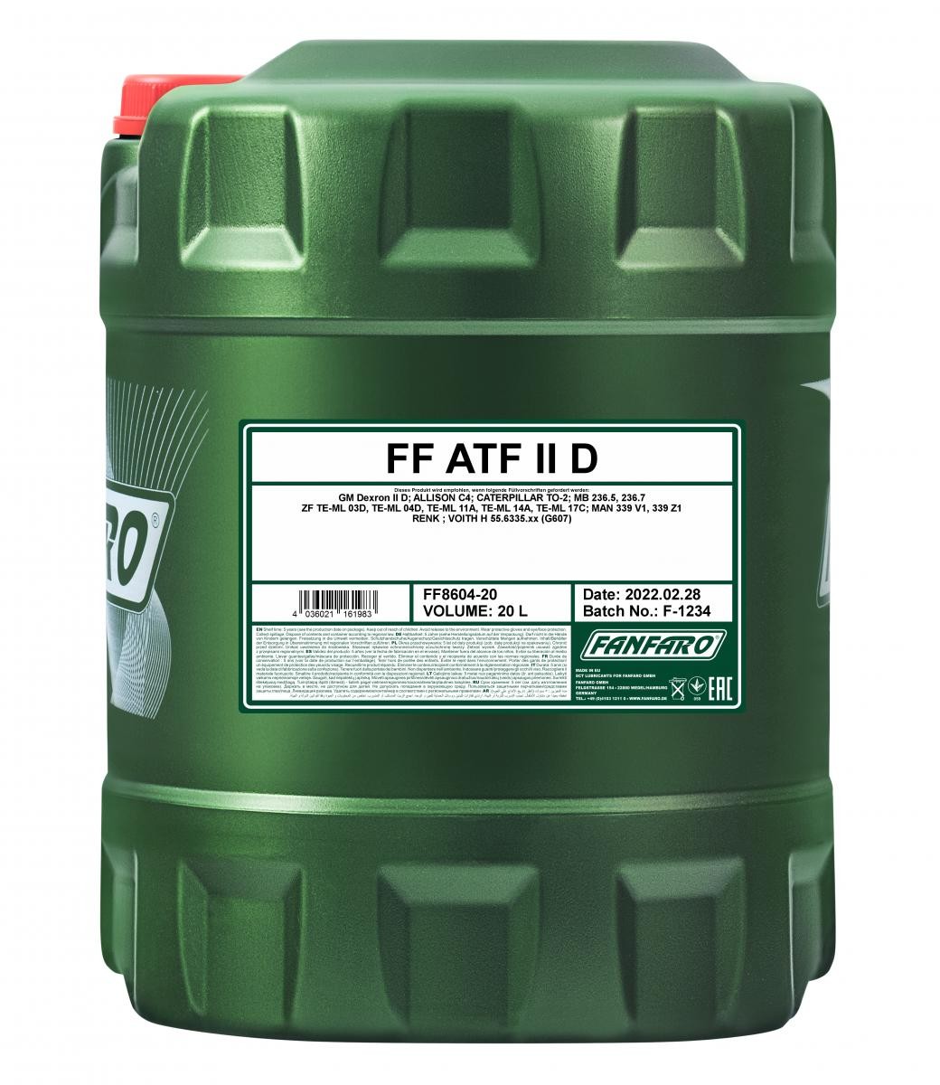 FANFARO Olej do automatickej prevodovky FF8604-20 Olej do automatickej prevodovky FANFARO Suzuki SX4 ATF II D FF8604-20