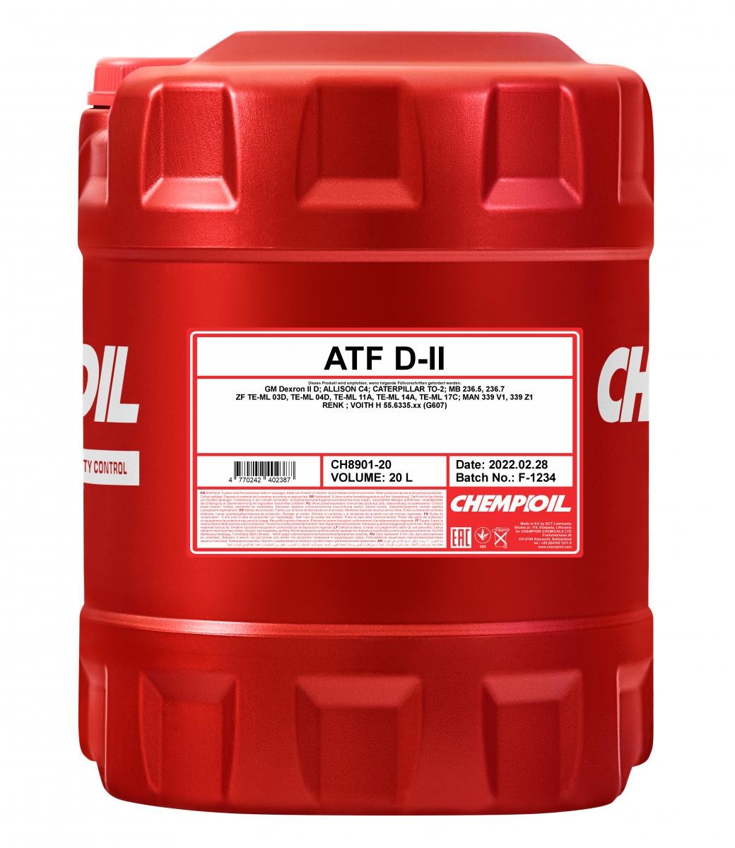 CHEMPIOIL Automatikgetriebeöl (ATF) CH8901-20 CH8901-20 ATF, D-II Automatikgetriebeöl KIA MOHAVE / BORREGO CHEMPIOIL kaufen