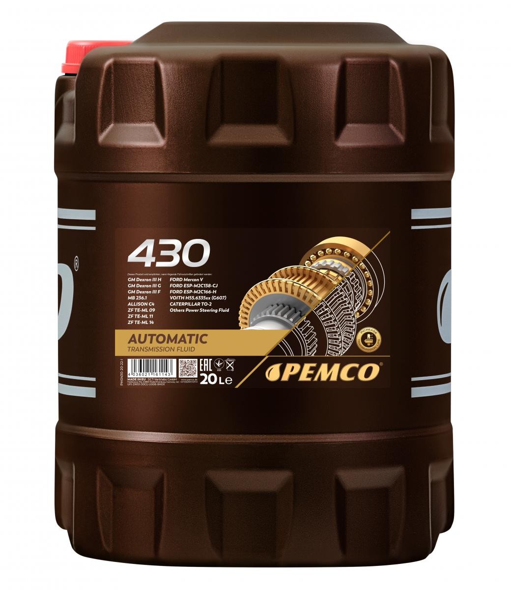 PEMCO Automaatkäigukasti õli PM0430-20 Automaatkäigukasti õli PEMCO Mercedes-Benz R-klass iMATIC 430 ATF DIII PM0430-20