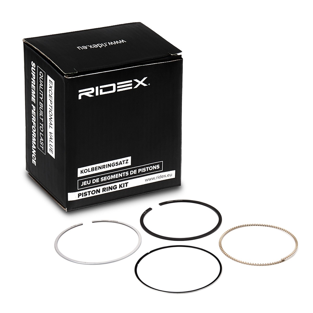 RIDEX Stempelringsæt 444P0058 444P0058 Stempelringe AUDI A2 RIDEX