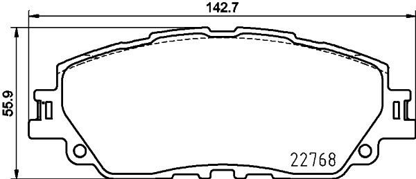 Bromsbelägg HELLA 8DB 355 036-511 HELLA 8DB 355 036-511 Bromsklossar keramiska Toyota VENZA 2008