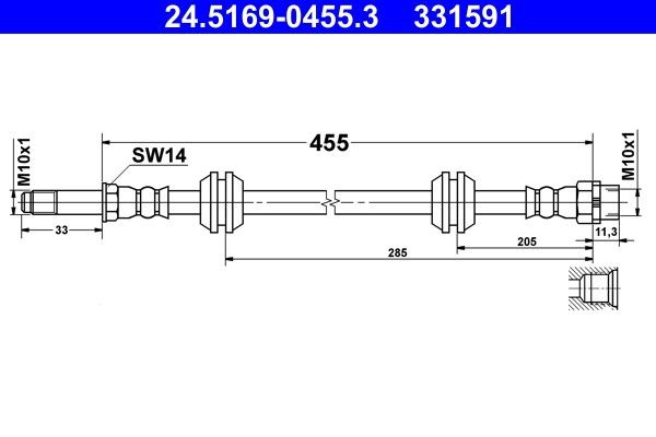 ATE Bremseslange 24.5169-0455.3 ATE 24.5169-0455.3 Bremseslange BMW F48 til en fordelagtig pris