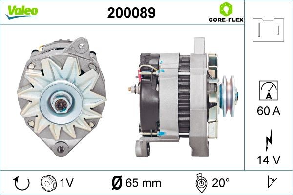 Δυναμό VALEO 200089 VALEO 200089: Δυναμό αυτοκινήτου Renault 19 2001