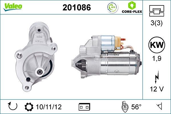 VALEO Starter 201086 201086 Starter VALEO PEUGEOT 504