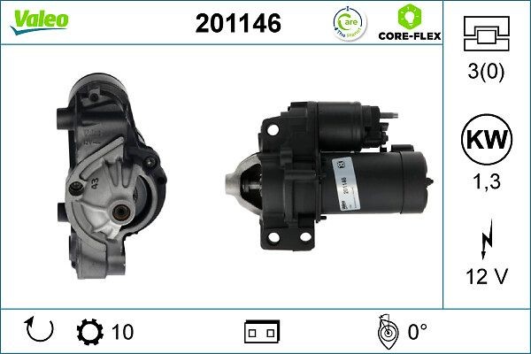 VALEO Démarreur 201146 Peugeot 806 Starter moteur VALEO 201146