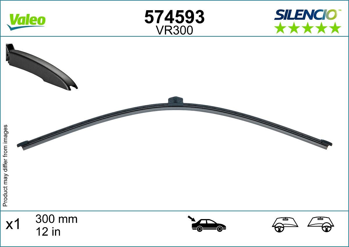VALEO Tergicristallo posteriore 574593 Tergicristallo posteriore VALEO 574593 prezzo Pulizia cristalli AUDI A3 Sportback (8YA)