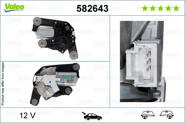 Vindusviskermotor VALEO 582643 VALEO 582643 Vindusviskermotor CITROËN C5 2019