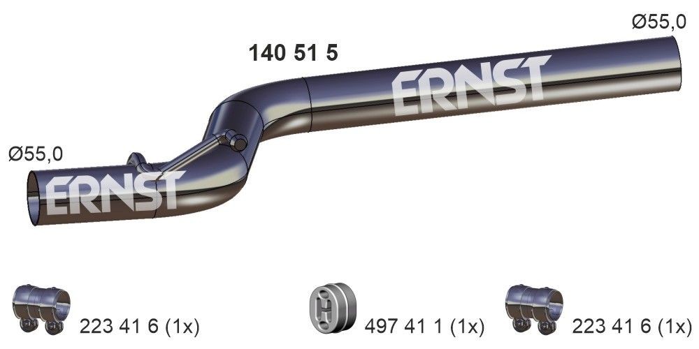 ERNST Heitgaasitoru 140515 Väljalasketoru Volkswagen SAB, SAJ 140515 ERNST