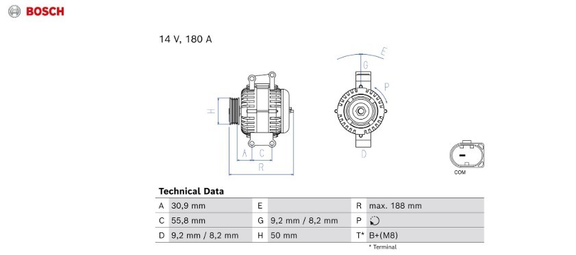 BOSCH Generator 0 986 084 980 BOSCH 0 986 084 980 Mercedes Sprinter 3.5T Van Generator originale pris