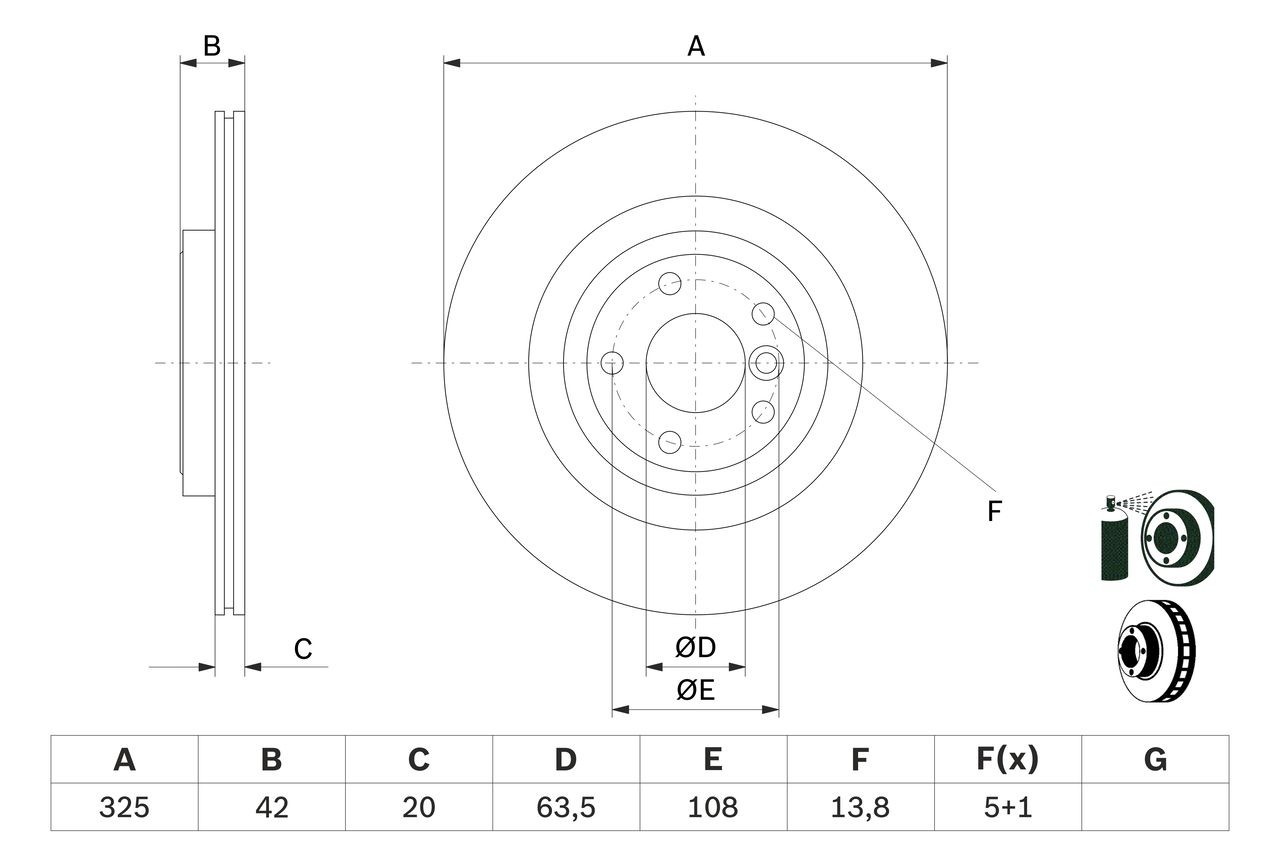 BOSCH Bremžu diski 0 986 479 E61 0 986 479 E61 Bremžu disks JAGUAR XJ BOSCH