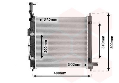 VAN WEZEL Radiators, Motora dzesēšanas sistēma 83012727 83012727 Dzesēšanas radiatori KIA RIO VAN WEZEL