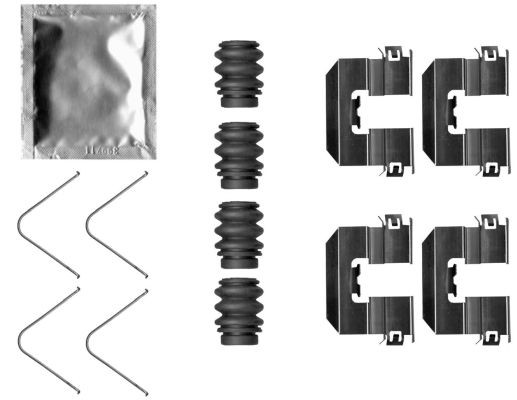 TEXTAR Kit accessori, pastiglia freno 82543500 TEXTAR 82543500 costo Kit accessori, pastiglia freno HYUNDAI Elantra V Sedan (MD) originale