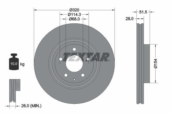 TEXTAR Bremseskive 92315203 Sportsbremseskiver TEXTAR Mazda 6 92315203