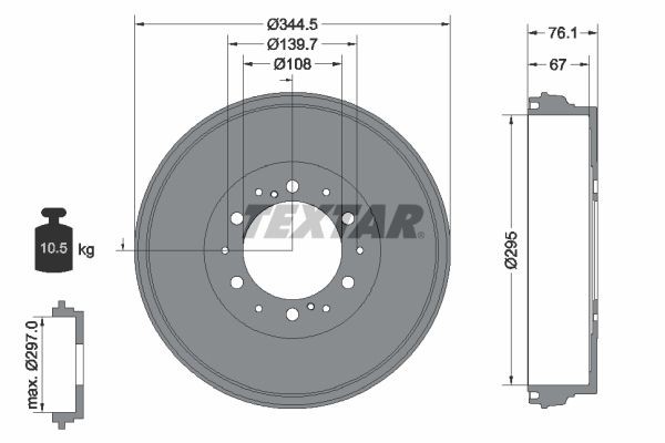 TEXTAR Tambor de travão 94038800 Freio a tambor TEXTAR Toyota RAV 4 94038800
