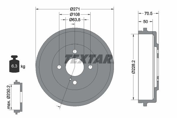 TEXTAR Ταμπούρο 94045600 Ταμπούρο TEXTAR Tesla MODEL X 94045600